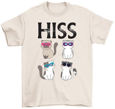 Hiss Cats Hissing T Shirt Cute Cats Wearing Glasses Kitty Cat Etsy