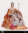 Victoria, 1819-1901, in ihren Roben der Krönung in der Westminster ...