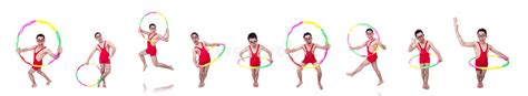 Funny Sportsman With Hula Hoop On White Stock Image Image Of