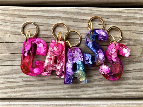 Resin Letters Personalized Luggage Keychain Letter Charm Etsy In