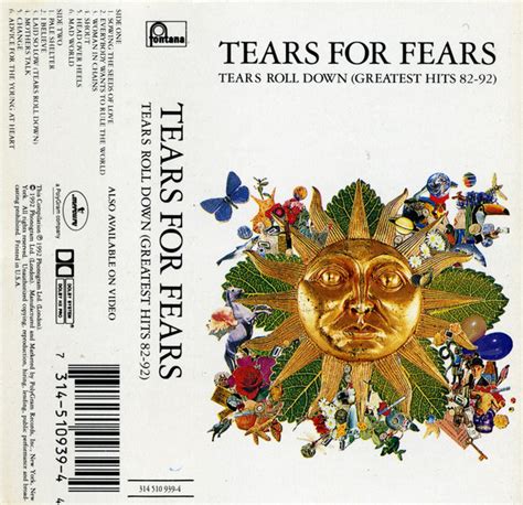 Tears For Fears Tears Roll Down Greatest Hits 82 92 1992 Cro₂