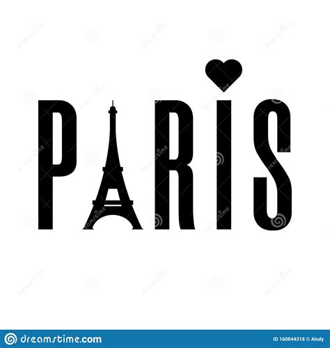 Paris Word Written With The Eiffel Tower Which Replace The `a` Letter