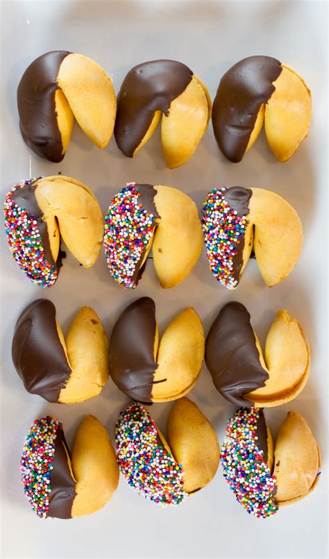 Homemade Chocolate Dipped Fortune Cookies