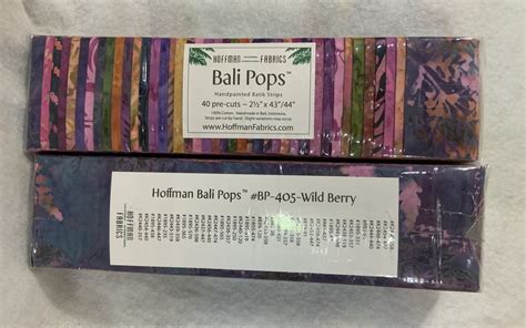 Bali Pop Strips Wild Berry Pieces X Hoffman Fabrics