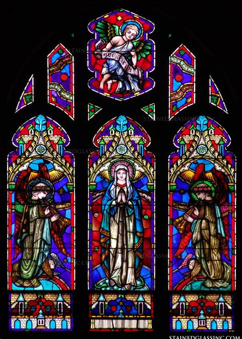 The Assumption Of The Blessed Virgin Mary Religious Stained Glass Window