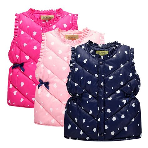 Cute Print Childrens Vests Girls Seeveless Outerwear Jackets Cotton