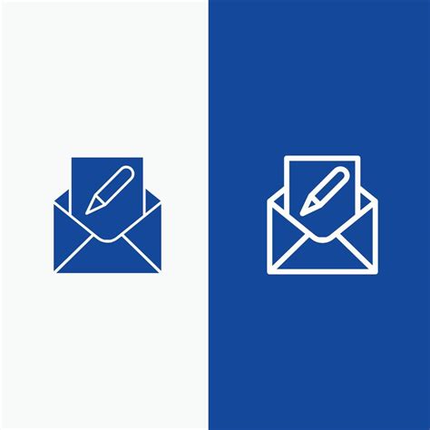 Compose Edit Email Envelope Mail Line And Glyph Solid Icon Blue Banner