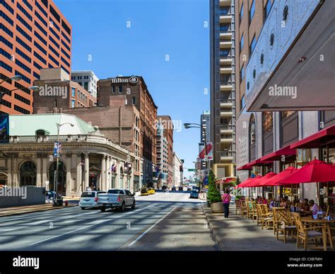 Hotels And Stores On N 4th Street In Downtown St Louis Missouri Usa