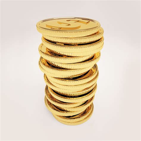 A Stack Of Coins 3d Model Cgtrader