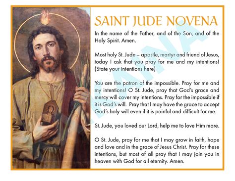 Saint Jude Novena Prayer Card Downloadable And Printable 4 Up Etsy