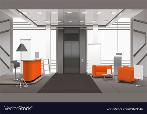Realistic Lobby Interior Royalty Free Vector Image