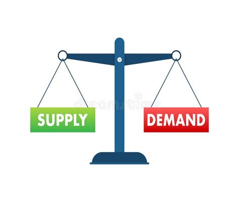 Demand And Supply Balance On The Scale Business Concept Vector Stock