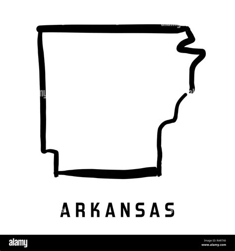 Arkansas State Map Outline Smooth Simplified Us State Shape Map