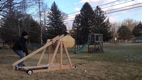 Second Trebuchet Test With Sling Youtube