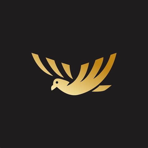 Premium Vector Golden Bird Logo Design Template