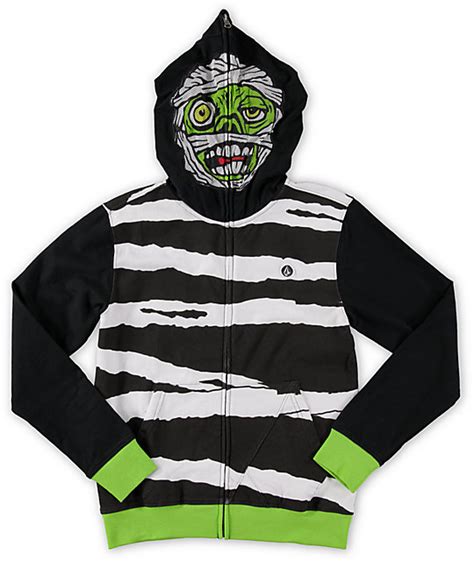 Volcom Boys Mummy Full Zip Up Face Mask Hoodie Zumiez