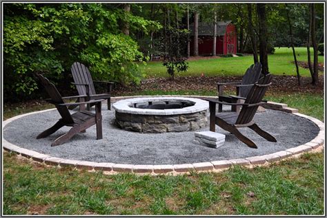 Patio Backyard Circle Gravel Outdoor Sitting Area With Fire Pit