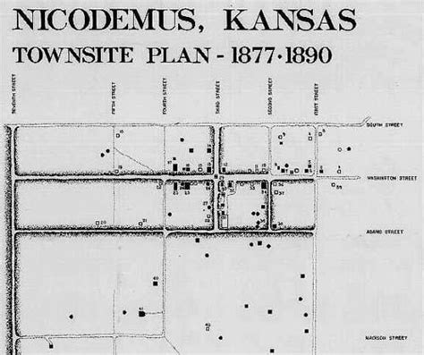The Town Site Plan Of Nicodemus Kansas Was Planned In 1877 By Wr Hill A White Land