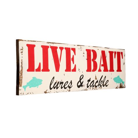 Vintage Fishing Live Bait Sign 48 X 1125 Bed Bath And Beyond