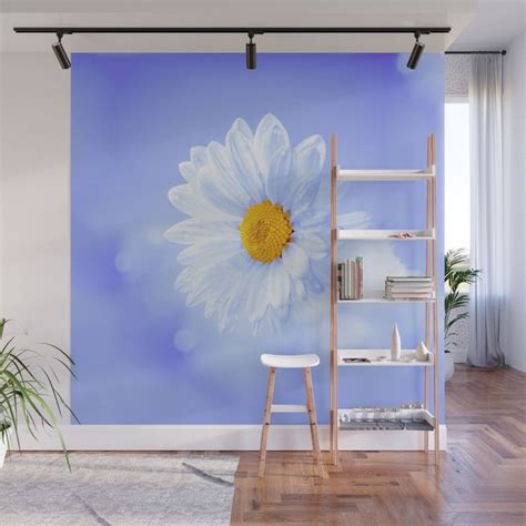 Blue Wall Murals Daisy Sky Home Decor Decals Floral Blue