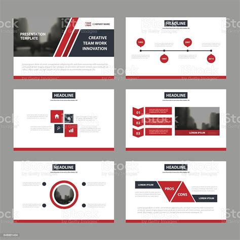 Red Black Abstract Presentation Templates Infographic Elements Template