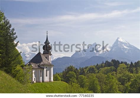 Maria Gern Idyllic Sanctuary Upper Bavaria Stock Photo 77160235