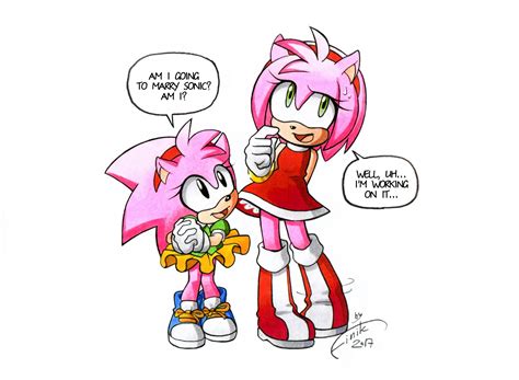 Safe Artist Finikart Part Of A Set Amy Rose Sonic Hedgehog Mammal Anthro Sega