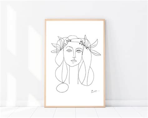Picasso Art Print Head Of A Women Modern Minimalist Sketch
