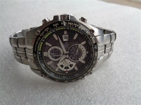 big case ss casio edifice ef 543 5126 100m wr men s quartz chronograph watch ebay