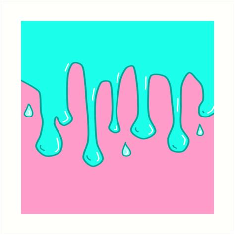 Pink And Blue Slime Art Prints By Thepastelwitch Redbubble