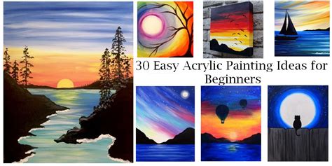 30 Easy Landscape Painting Ideas For Beginners Easy Tree Acrylic Pa