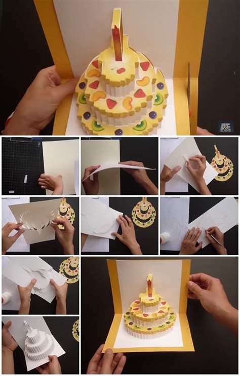 How To Make Birthday Cake Kirigami Pop Up Card Birthday Card Pop Up