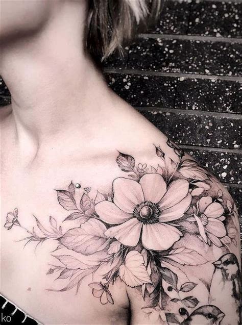 50 Gorgeous And Exclusive Shoulder Floral Tattoo Designs You Dream To Have Women Fashion