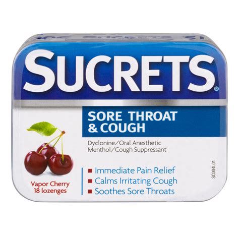 Sucrets Sore Throat And Cough Lozenges Vapor Cherry 18 Ct Best Deals