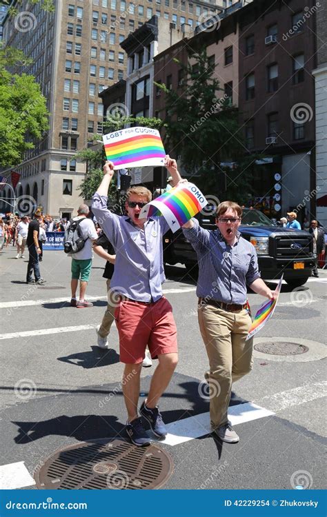 Lgbt Pride Parade Participants In New York City Editorial Stock Image Image Of Colorful Flag