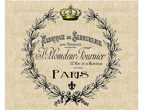 Paris Digital Download Vintage Ephemera Ad Fabric Laurel