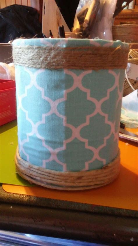 Fabric Wrapped Soup Can Wrapped With Twine Burlap Projects Twine