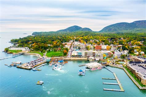 Aerial View Of Bar Harbor Maine Alidays