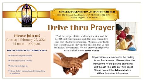 Drive Thru Prayer — Cornerstone Missionary Baptist Church