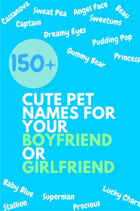 Honey bunny, sweetie pie, my boo, my beau—nicknames for boyfriends come in all shapes and sizes. The Ultimate List of Cute Pet Names for Your Boyfriend or ...