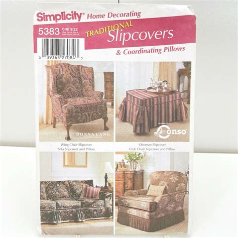 Simplicity 5383 Chair And Couch Slipcovers And Pillows Uncut Sewing