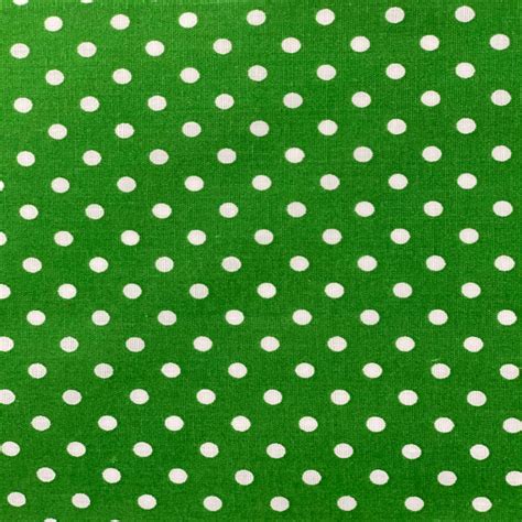 Green White Mini Polka Dot Poly Cotton Fabric Fashion Fabrics Llc