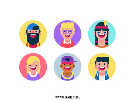 Flat Design Avatar Icons By Gigantic On Dribbble