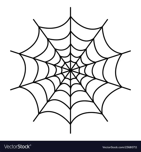 Symmetrical Spider Web Icon Outline Style Vector Image
