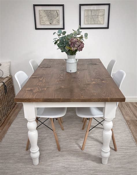 Ft Cm Bespoke Rustic Farmhouse Dining Table Kitchen Etsy