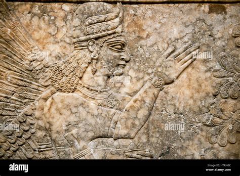 Assyrian Relief Sculpture Panel Of A Female Protective Spirit From