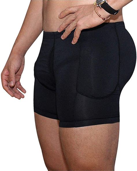 Dcohmch Men Black Brief Padded Butt Booster Enhancer Hip Up Boxer High Waist Skinny Panties