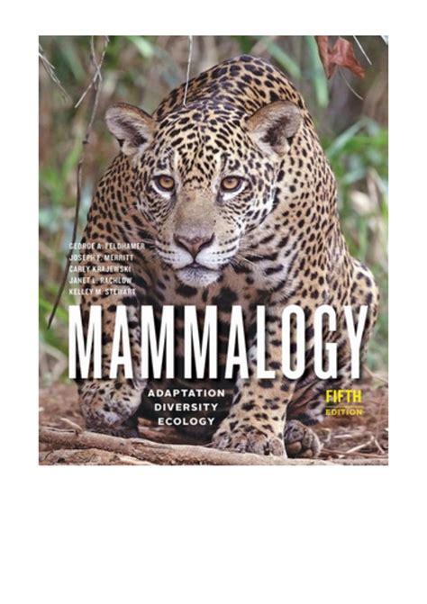 Pdf Download Mammalogy Adaptation Diversity Ecology Download E