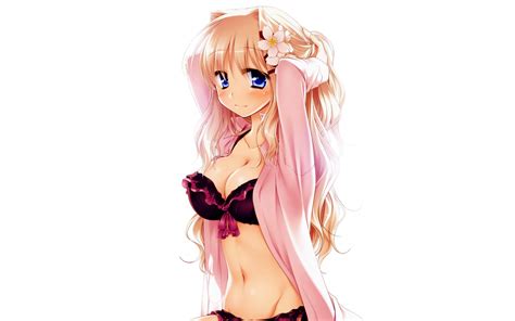 Hintergrundbilder Anime Mädchen große Brüste Karikatur BH Rosa