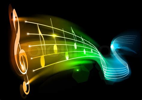 Music Background With Color Note On Stock Vector
